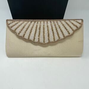 Elegant Cream Clutch Shoulder Bag